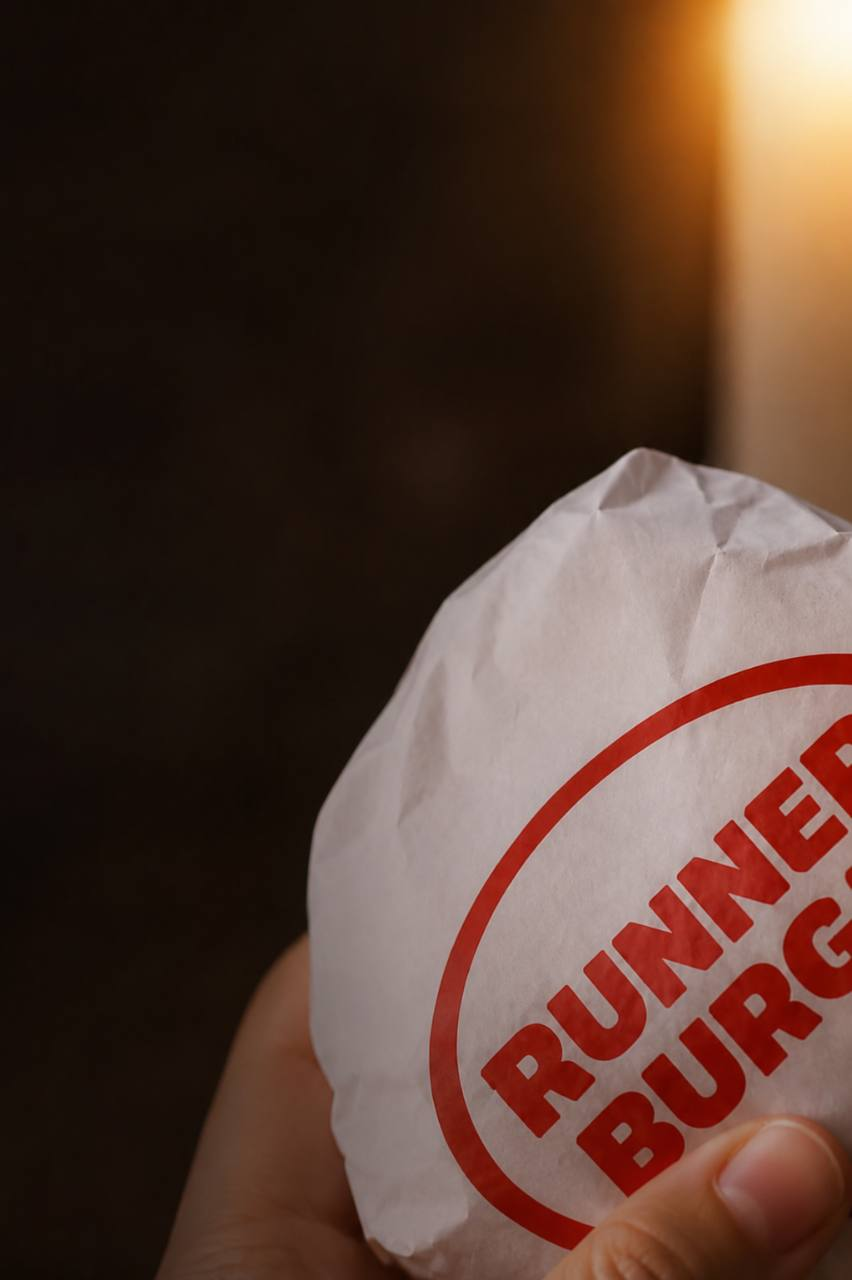 Paquete envuelto de Runner Burger